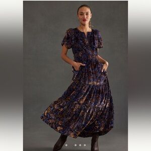 Anthropologie velvet somerset dress—size S